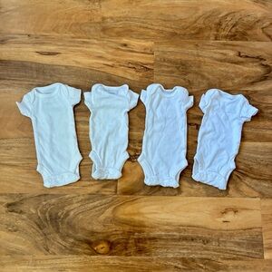 Just One You By Carters White Body Suit Preemie Bundle / Lot Set Of 4